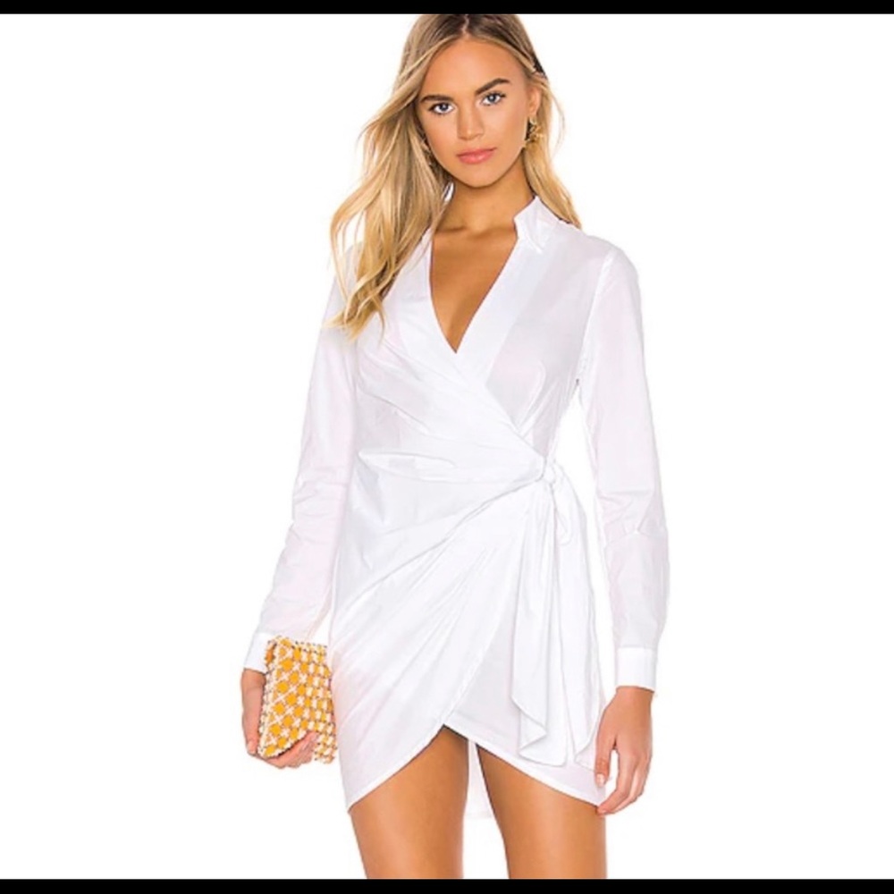 SUPERDOWN Sophie Draped Mini Dress in White